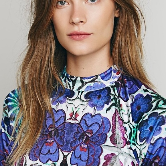 FREE PEOPLE NEW ROMANTICS Floral DRESS Trapeze NEW - Picture 4 of 7